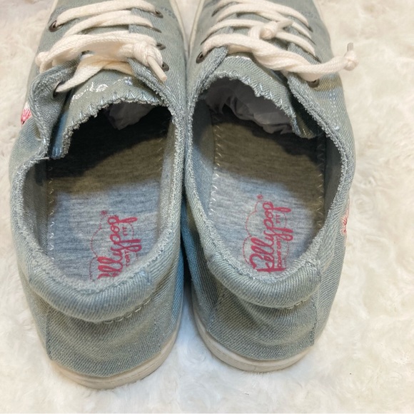 Jellypop Floral Chambray Blue Sneakers Size 7.5 - Picture 4 of 8
